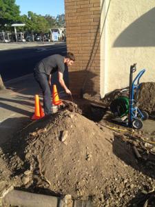 Plumber handles an exterior drain cleaning in Wylie with a 100 foot snake